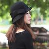 French Style Wool Bucket Hat Felt Mourning Cap Vintage Panama Hat  Party