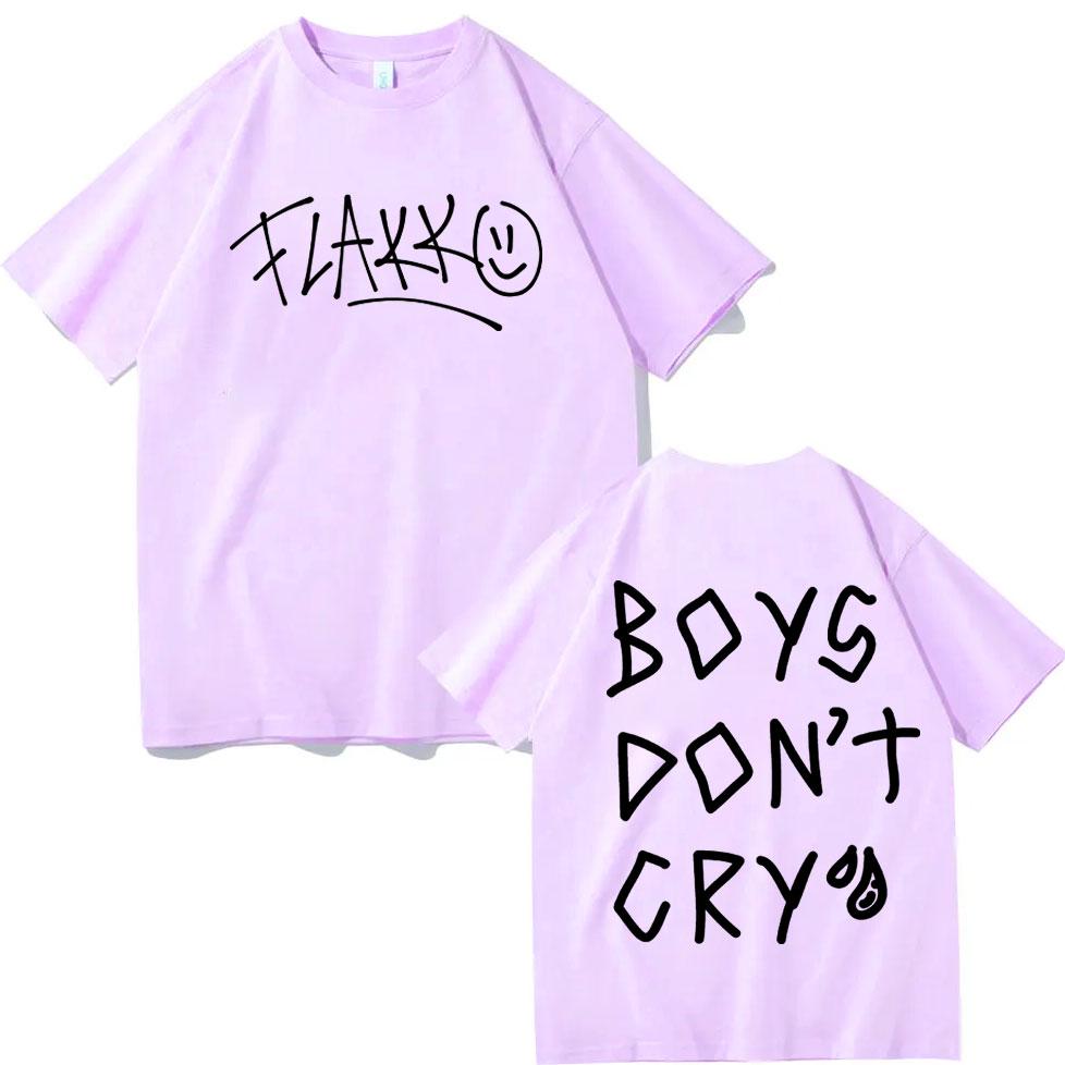 Rels B Flakk Smile Tshirt Boys Dont Cry Letter Print T Shirts Fashion Casual Oversized Short Sleeve Tshirts Unisex Streetwear