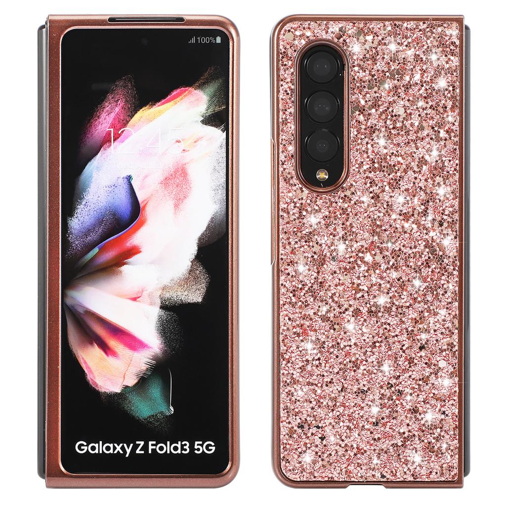 The new model is suitable for Samsung zfold7 mobile phone case electroplating glitter sticker zfold6 anti-drop folding screen protective case z3.