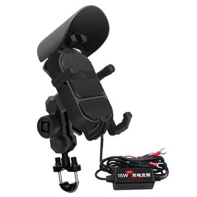 Motorcycle Phone Mount 15W Wireless Fast Charging Shock Absorption Adjustable Fit For NINJA 250 300 400 650