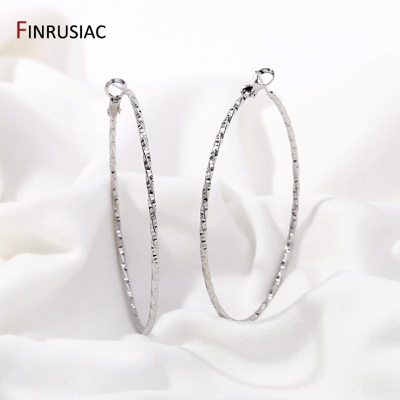 New Vintage Big Twist Circle Geometric Hoop Earring For Women 14K Gold Plated Brass Statement Loop Earrings Birthday Gift