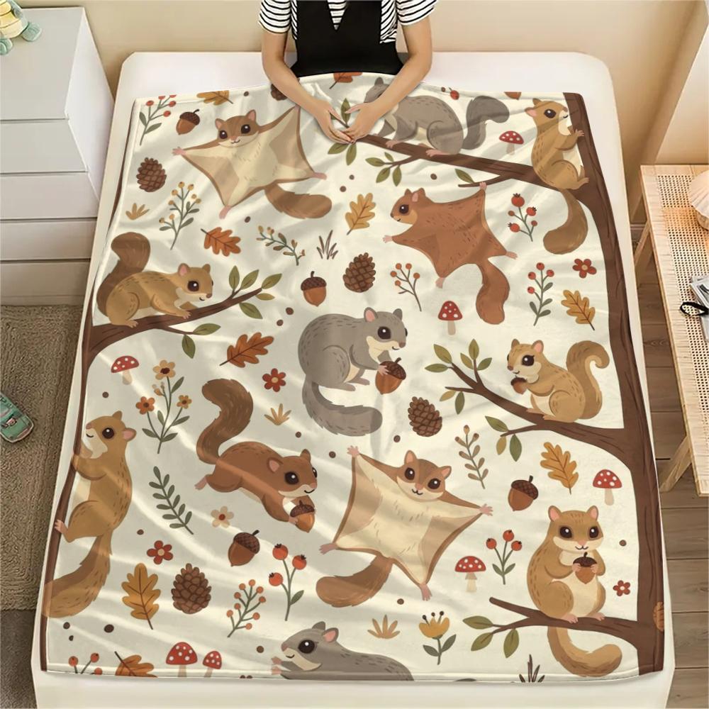 

1PC Cute Animals Print Flannel Blanket, High quality All Seasons, Home Decor, Warmth and Comfort, Perfect for Christmas Gifts 80cm x 120cm