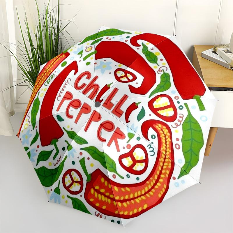 

1pc Chili Pepper Design Umbrella with Plastic Handle,Compact & Stylish,Cartoon Pattern,Outdoor UmbrellaPT285