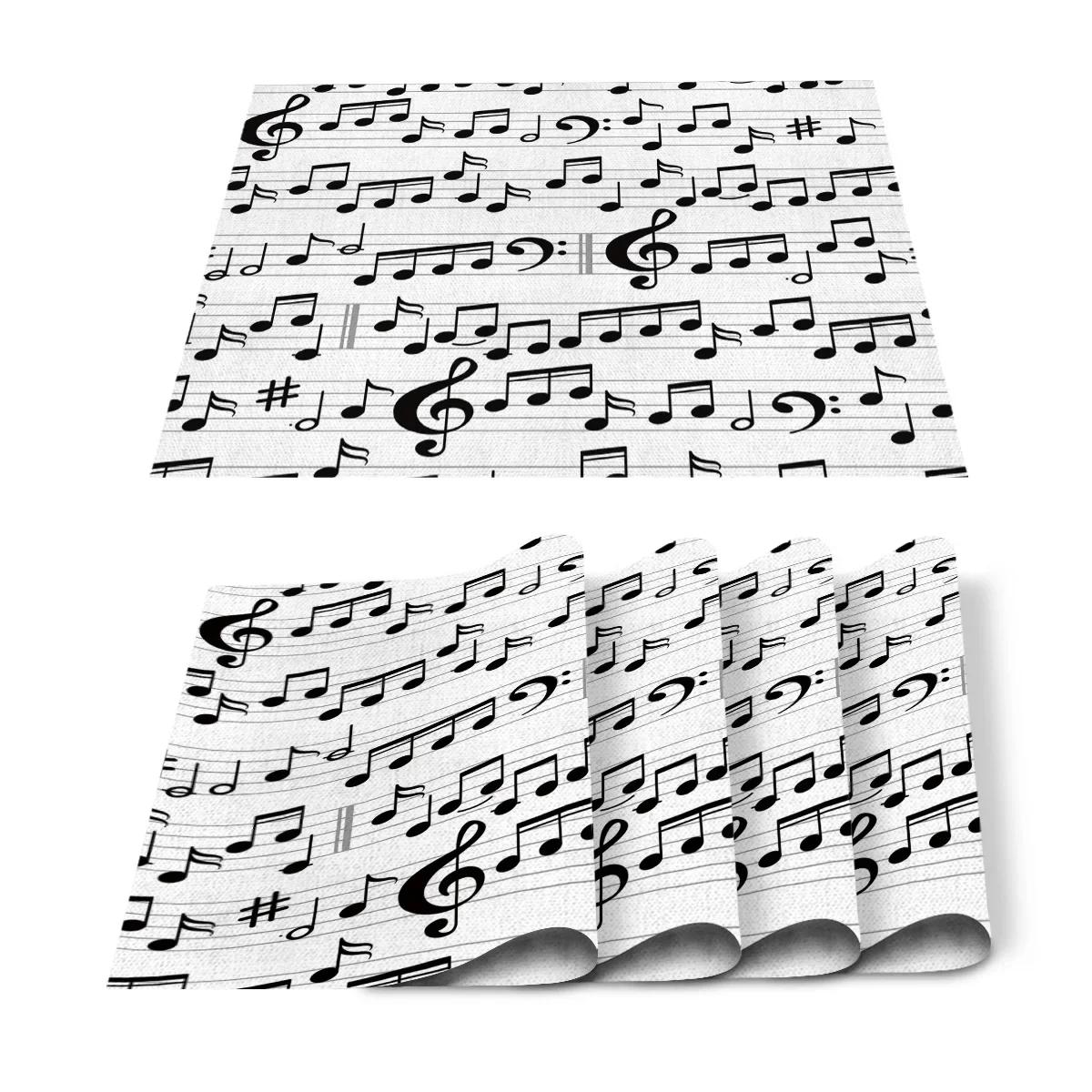 

Music Note Placemat Non-Slip Washable Music Theme Table Mat Coffee Mat for Home Party Dining Table Wedding Kitchen Banquet Decor 2pcs 30x45cm