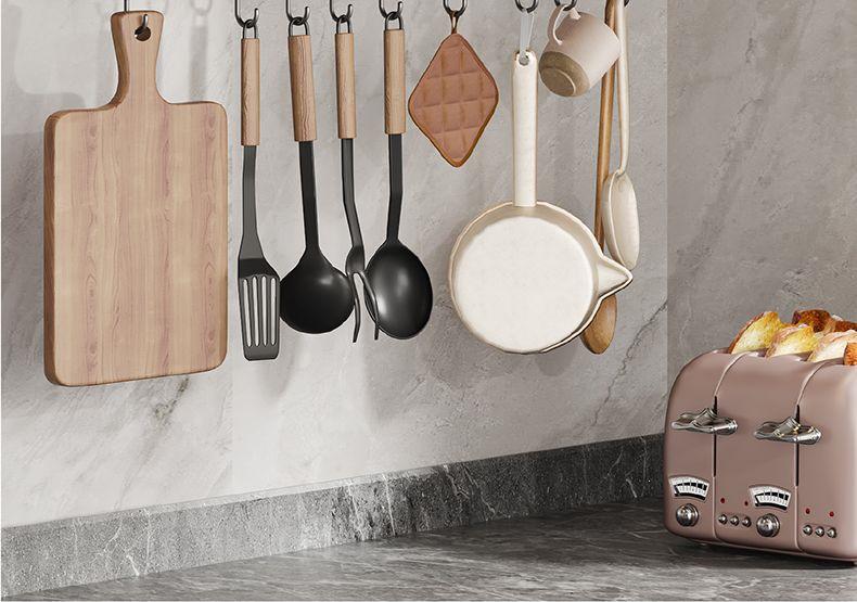 Charlotte Gunmetal Grey Wall-Mounted Kitchen Storage Rack with Seasoning Jar Organizer, Punch-Free
