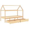 Children S Bed with Drawers Solid Pine Wood 90 X 200 Cm