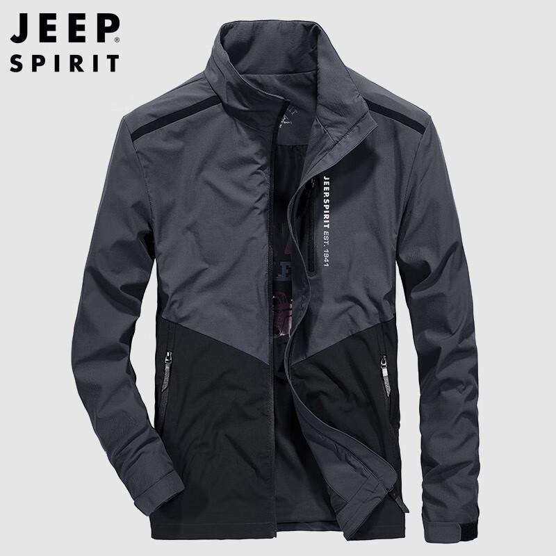 

JEEP SPIRIT Men s Stand Collar Windproof Casual Jacket 3XL