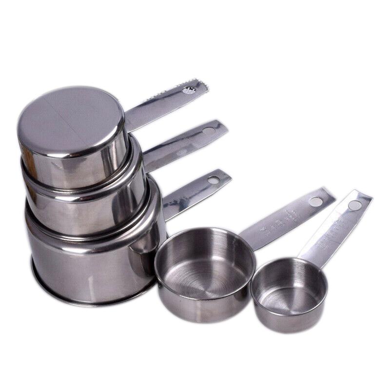 5PCS/Set en Acier Inoxydable Measuring Tasses et cuillères Set cuisine cuisson Gadget 5PCS/Set en Acier Inoxydable Measuring Tasses et cuillères Set cuisine cuisson Gadget