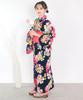 Yukata One Change 2 Piece Set Heiko Junior Girls Full of [KYOETSU] Set, Yukata, Piece, Girls, Unbleached, Weave, (Yukata, Obi), (4. Flowers, 150cm)
