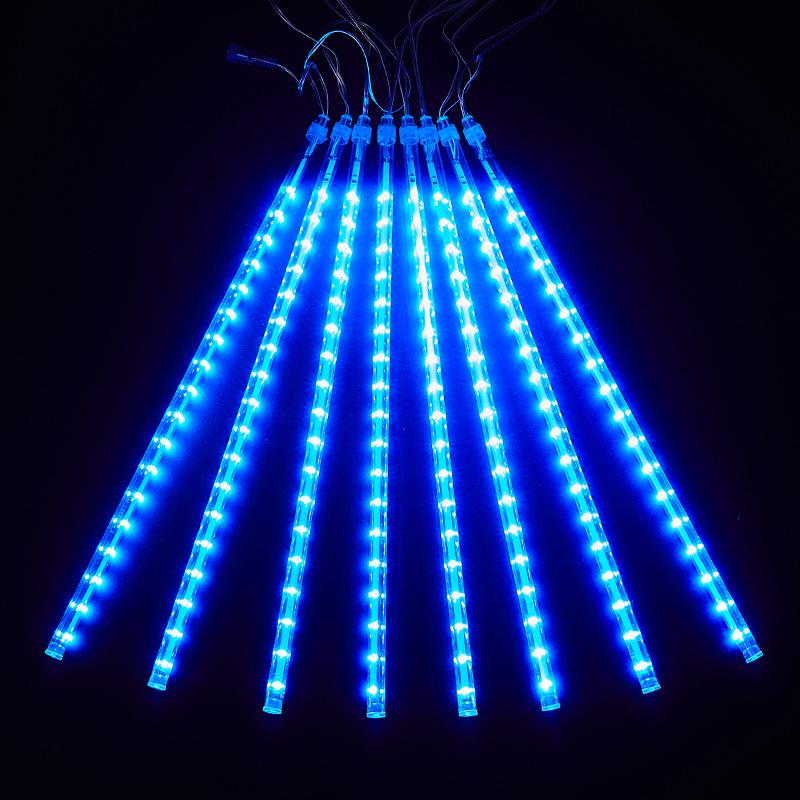 

Multicolor Flashing Meteor Shower String Lights for Outdoor Waterproof Tree and Landscape Decoration 30cm Blue, 8 pieces, 7.9m length
