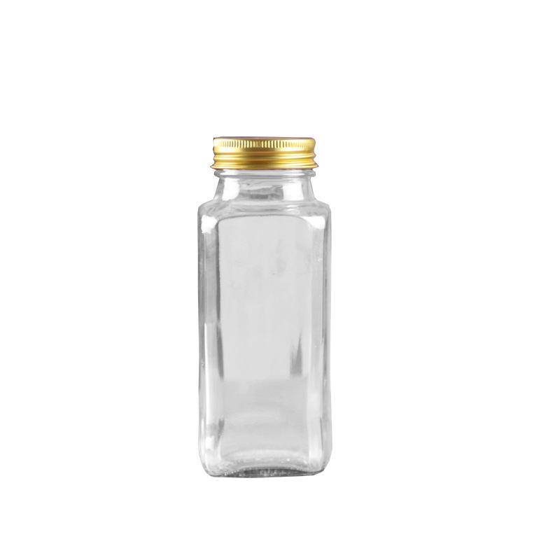 Transparent Glass Seasoning Jar with Open-Hole Lid for Kitchen Condiments