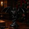 Halloween Bat Candle HolderGothic Tealight Holder Devil Holder, Gothic Winged Candlestick with Tabletop Ornament Red Eyes, Matte Black Sticks