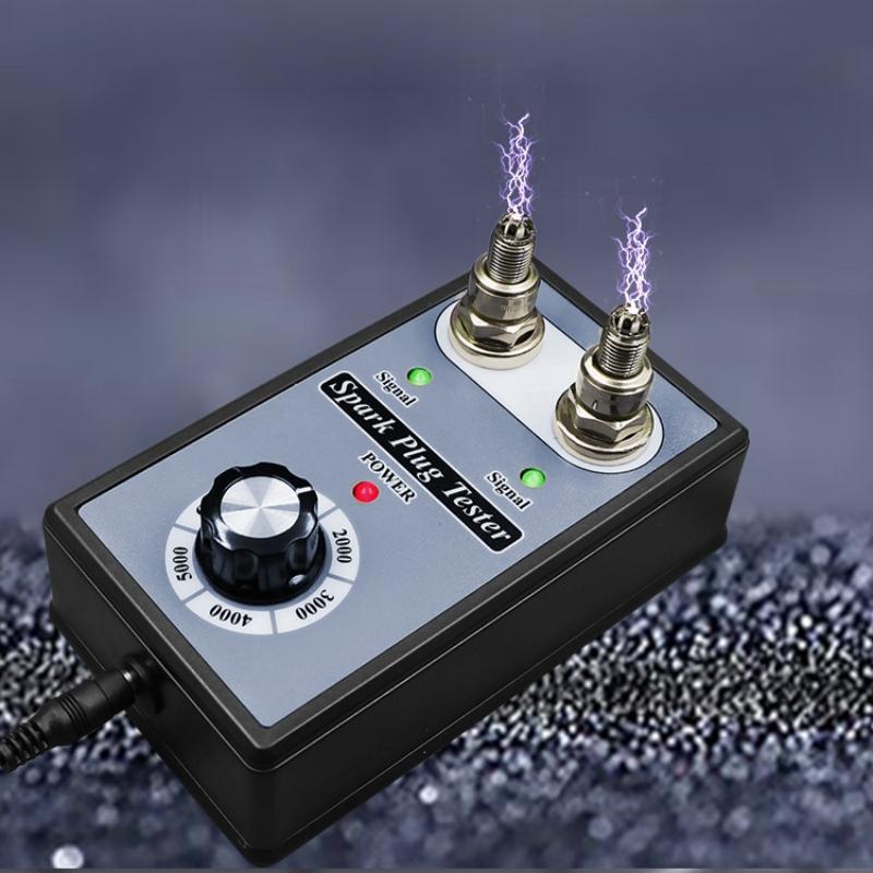 1 Set Car Motorcycle Ignition Coil Checker Spark Detector Adjustable Dual Hole Sparking Plug Tester Spark Tester Diagnostic Tool