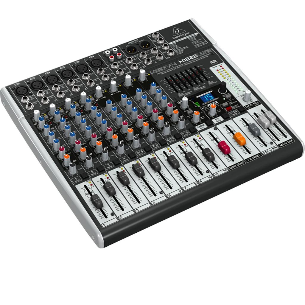 Behringer XENYX X1222USB Analog 12 2 1 Knob and USB Audio Interface Mixer, Channels, Buses, Compressor, Effects,