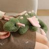 Cute Matcha Green Dragon Plush Toy Soft Stuffed Dragon Doll with Pink Wings Huggable Adorable Plushie for Girl Gift
