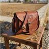 Genuine Leather Small Crossbody Purses for Women Vintage Shoulder Crossover Leather Satchel for Ladies Handbag Purse, 9 Inch (Brown)