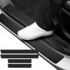 4pcs Car Door Plate Protective Stickers Carbon Fiber Style Car Sticker Sill Scuff Cover Anti Scratch Decal