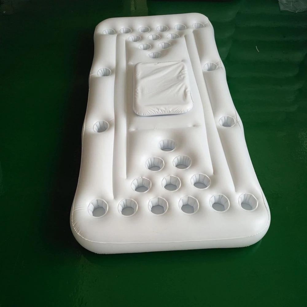 

2025+ Beer Pong Pool Mat 28 Cup Hole Floating Row Inflatable Swimming Pool Mattress Water Table Entertainment Floating Pad China Mainland