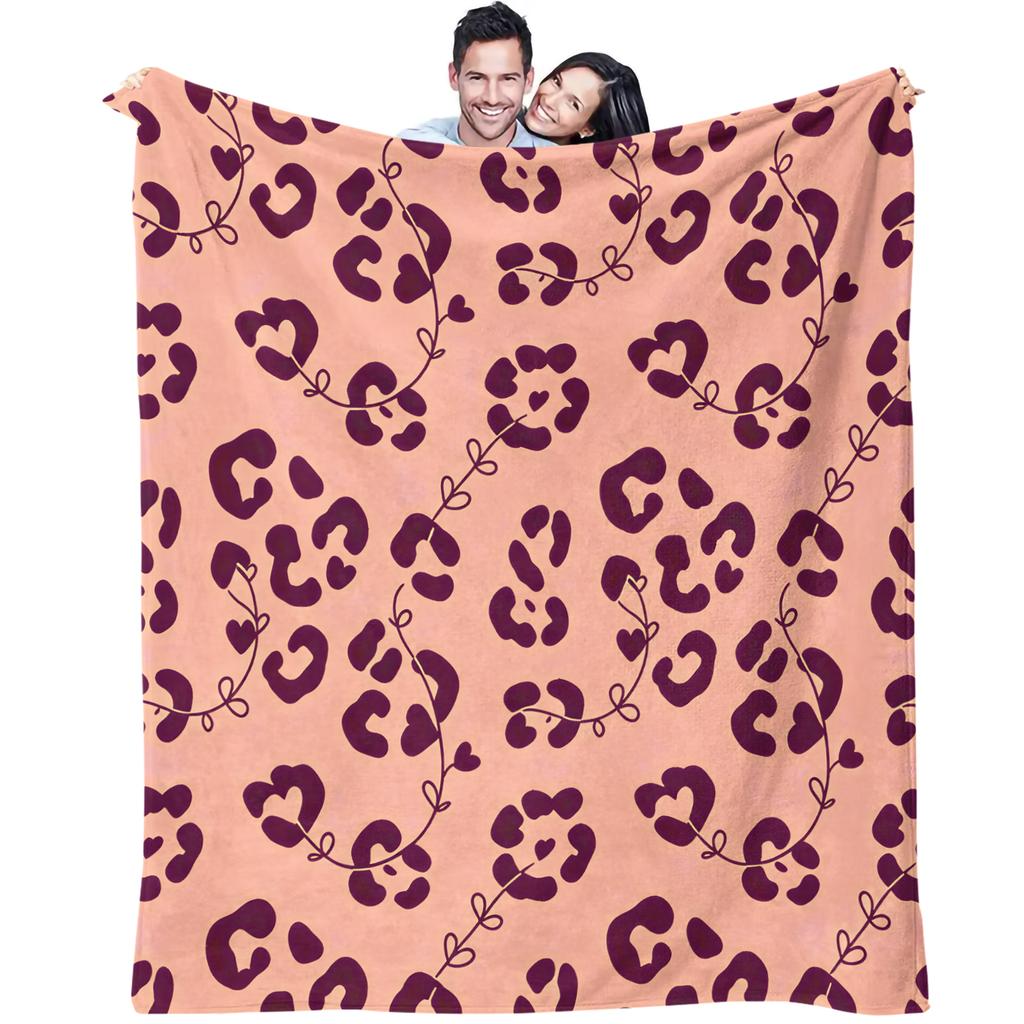 Trendy Leopard Print Blanket Flannel Blanket Throw Blanket Warm Blanket Gift Blanket Adult Sofa Decor