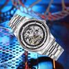 Hollowed Out Men's Fully Automatic Mechanical Watch Stainless Steel Men's Fashionable Waterproof Luminous Trendy Watch