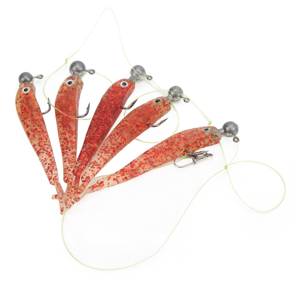 1 Set Umbrella Fishing Rig Kit Set Artificial Soft Fishing Lures Bait Rig for Freshwater Red