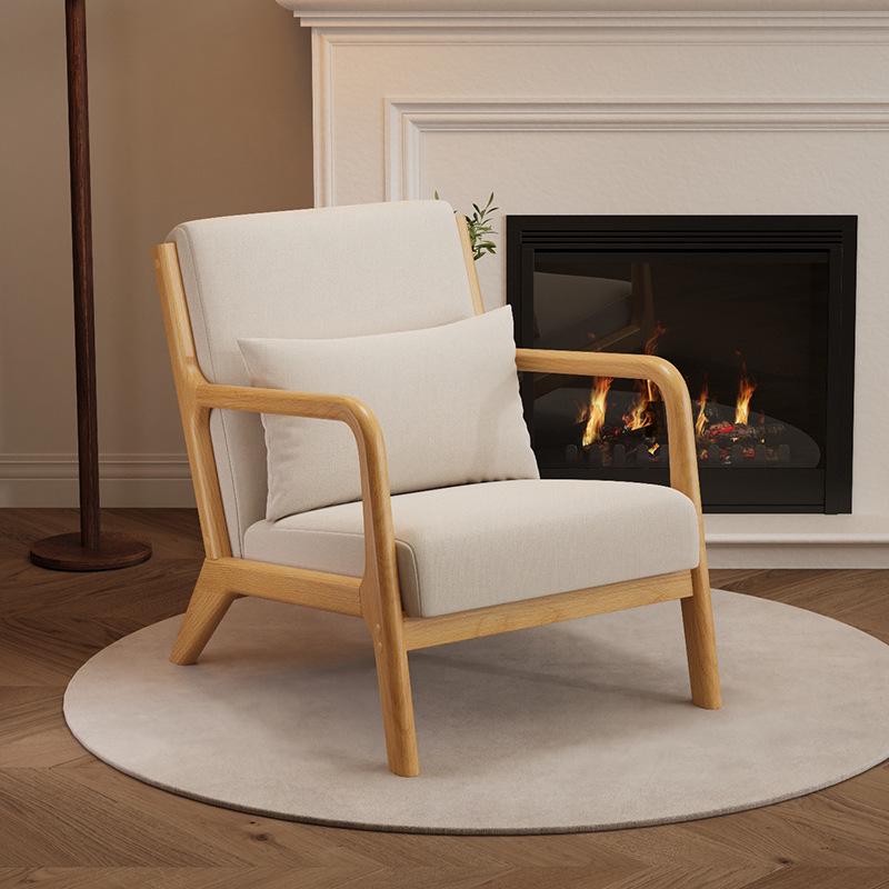 Nordischer Minimalistischer Sofastuhl - Modernes Massivholzdesign für Schlafzimmer, Wohnzimmer oder Balkon