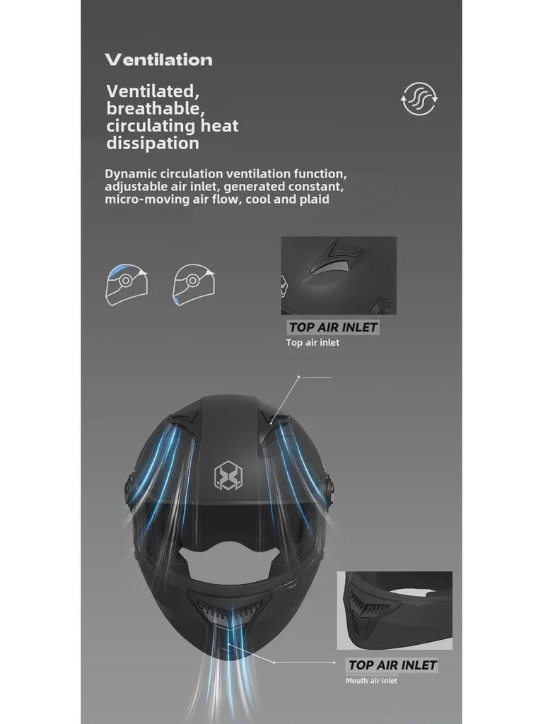 All-Season Electric Motorcycle Helmet with Double Visor for Men and Women - Winter Warm, Full-Face Protection