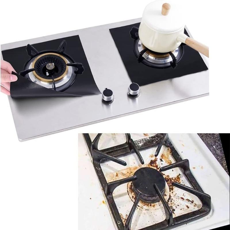 1/2/4pcs Gas Stove Protectors Kitchen Cooker Cover Liner Clean Mats Pad Stovetop Easy To Clean Kitchen Decorations 27x27cm