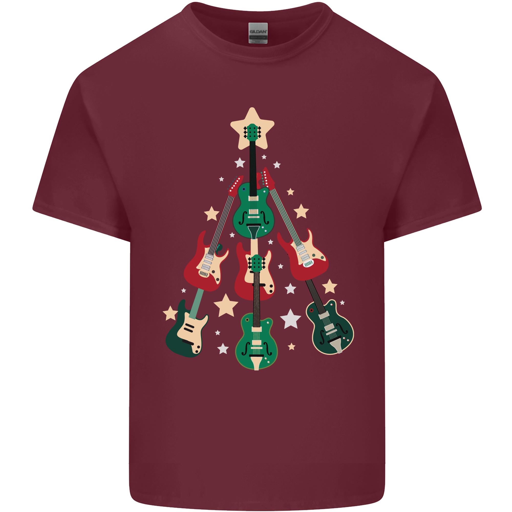 Funny Christmas Guitar Tree Rock Music Unisexs Light Cotton TShirt S