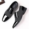 Mens Leather Shoes New Business Casual Formal Breathable British Korean Style Pointed Toe Groom Wedding Shoes
