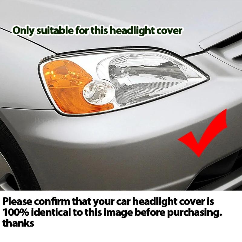 For Honda Civic ES1 ES8 ES5 ES7 Pre-facelift 2001~2003 Transparent Glass Lamp Headlamp Cover Headlight Cover Shell Lampshade