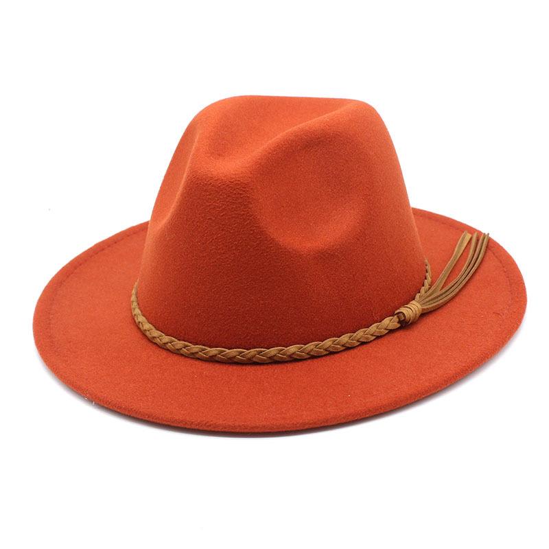 Fedora Hat Woolen Top Hat Jazz Hat Men'S And Women'S Woolen Hats