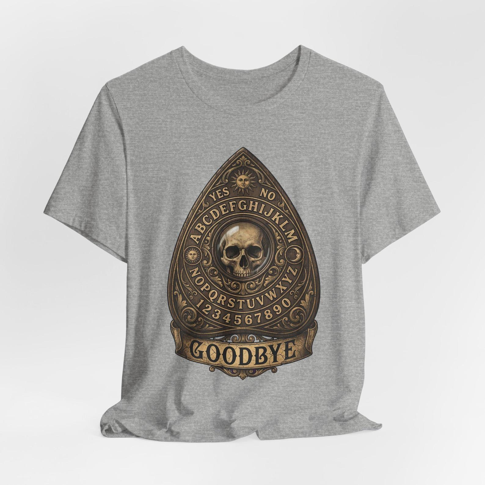 Ouija Planchette Skull Goodbye T-Shirt | Occult Gothic Tee S