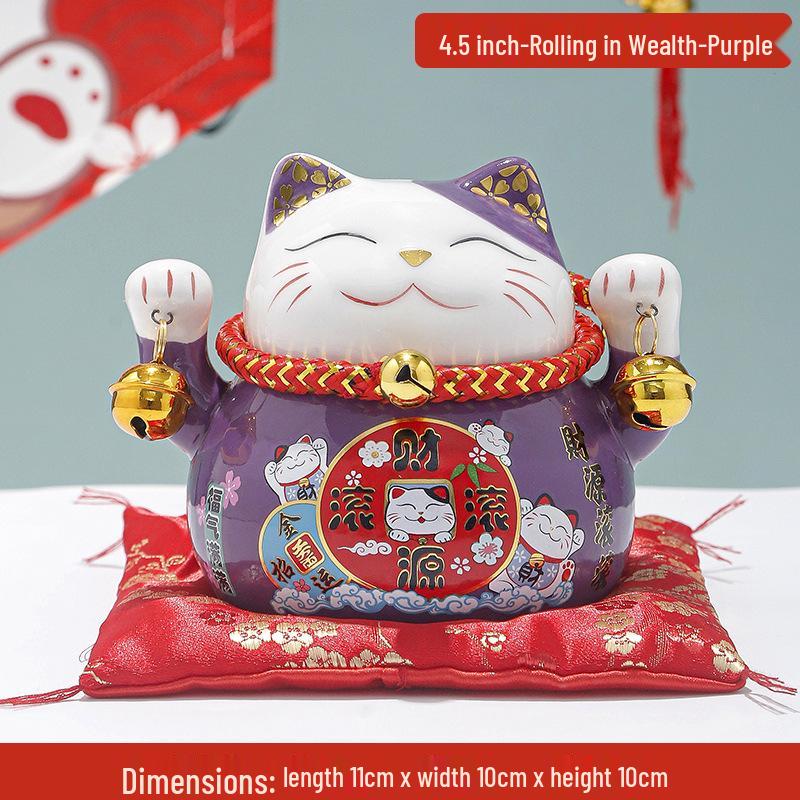 Creative Japanese Fortune Cat Ceramic Piggy Bank - Lucky Gift for Store Openings