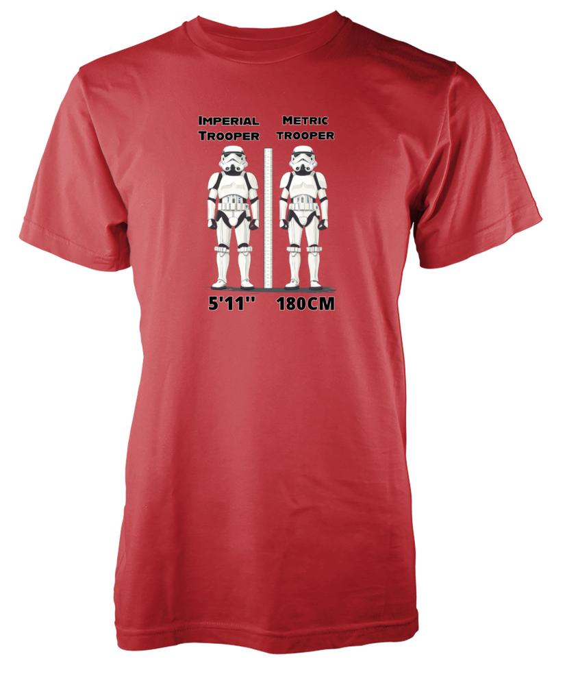Bnwt Star Wars Storm Trooper Measure Imperial Metric Novelty Funny Adult TShirt S