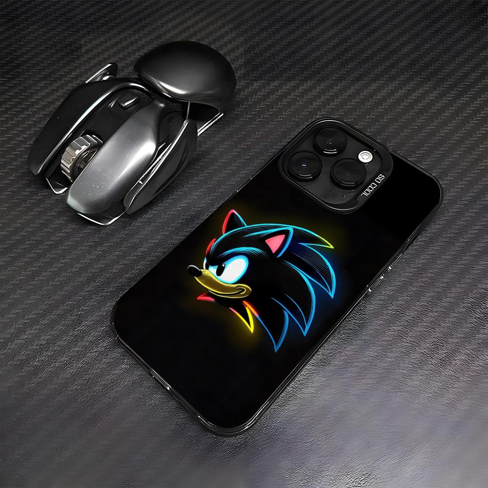 Cute S-Sonics Hedgehog Phone Case For IPhone17 Air 16 15 14 Plus 13 12 11 Pro 7 8 XS Max XR Silver Black Bumper Case