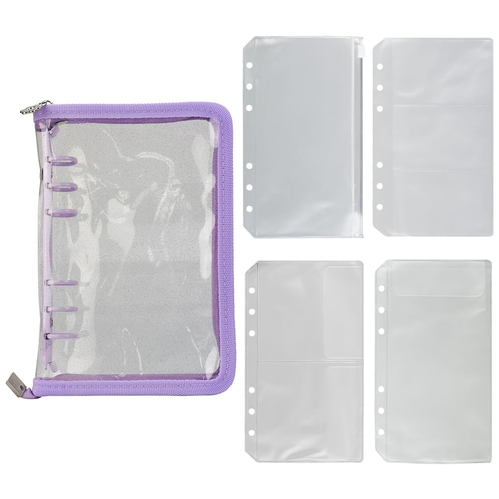 Acrylic Stand A6 Acrylic Stand Includes 4 Perfect for Collecting and Carrying Around File, Size, Storage, Refills, (Purple)
