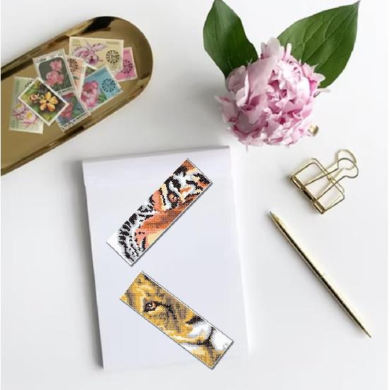 FREEBLOSS 6 Set Cross Stitch Bookmark Kit Stamped Cross Stitch Kit Wild Animals Stamped Embroidery Bookmark with Instruction Cross Stitch Kits for