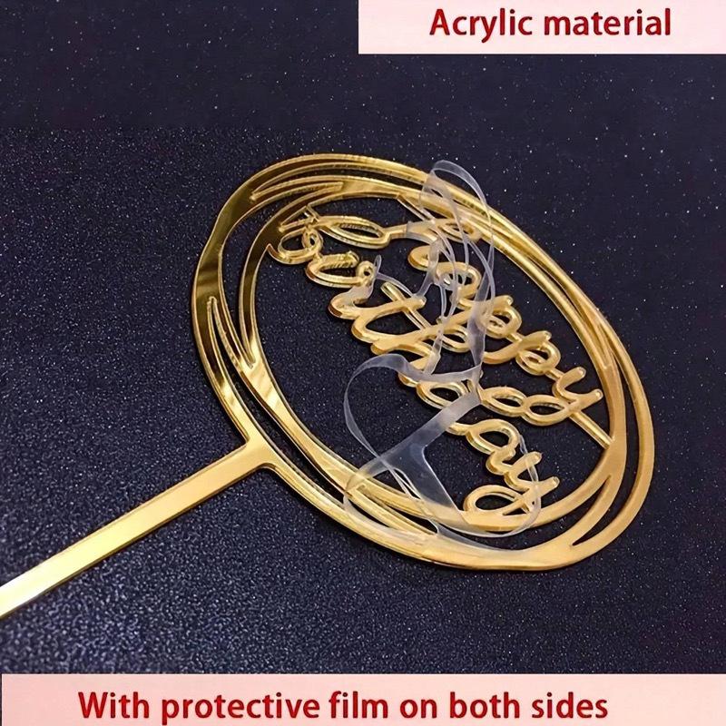 10pcs Modern Happy Birthday Cake Toppers - Cake Decorations, Party Decoration Supplies - Perfect For Family And Friends