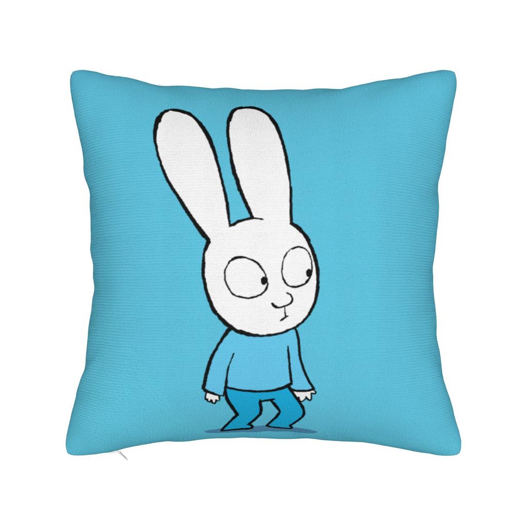 S-Simon Super Rabbit Pillow Cover Cute Funny Pillow Case For Chair Sofa Home Decor Design Pillowcases Birthday Gift