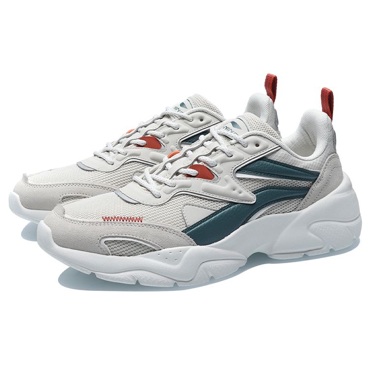 Li Ning Cloud Weave Cuir Synthétique Amorti Stable Respirant Léger Durable Antidérapant Soutien Coupe Basse Chaussures de Sport Décontractées AGCR077-3