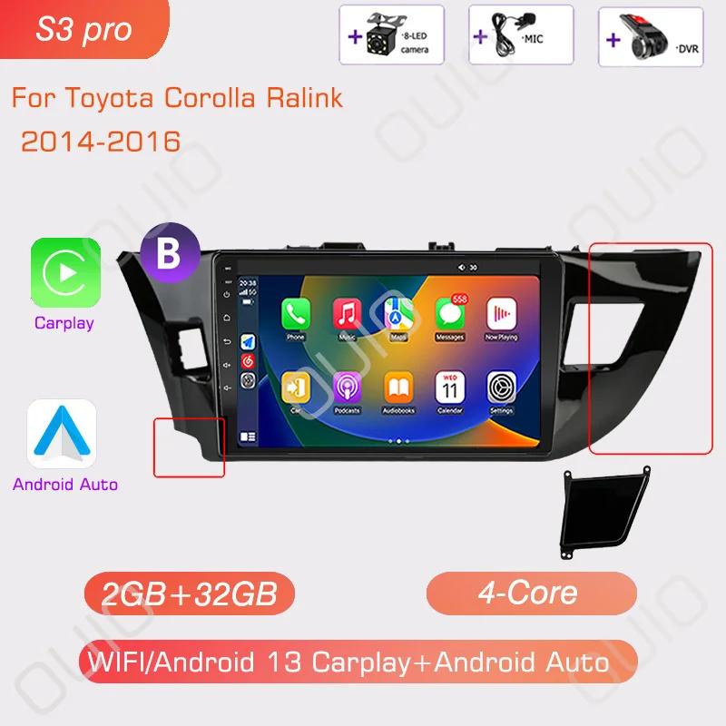 Android 13 Radio For Toyota Corolla Ralink 2013 2014 2015 2016 Car Stereo Multimedia Player Carplay Auto GPS Navigation 2DIN DSP