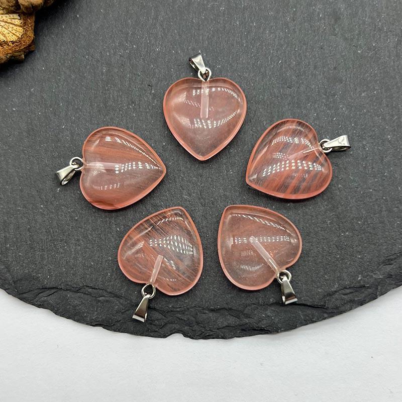 

Кулон в форме сердца 20 мм из натурального кристалла-самоцвета для DIY ожерелья