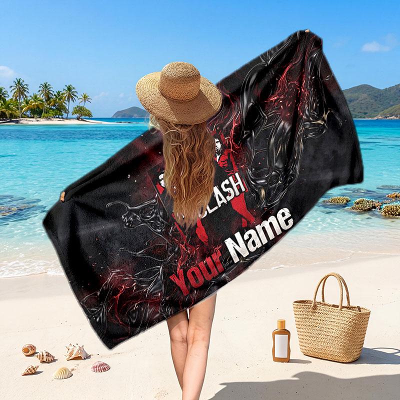 The Cure Customized Name Text Beach Towel, Soft Absorbent Towel Beach Pool Travel Personal Gift