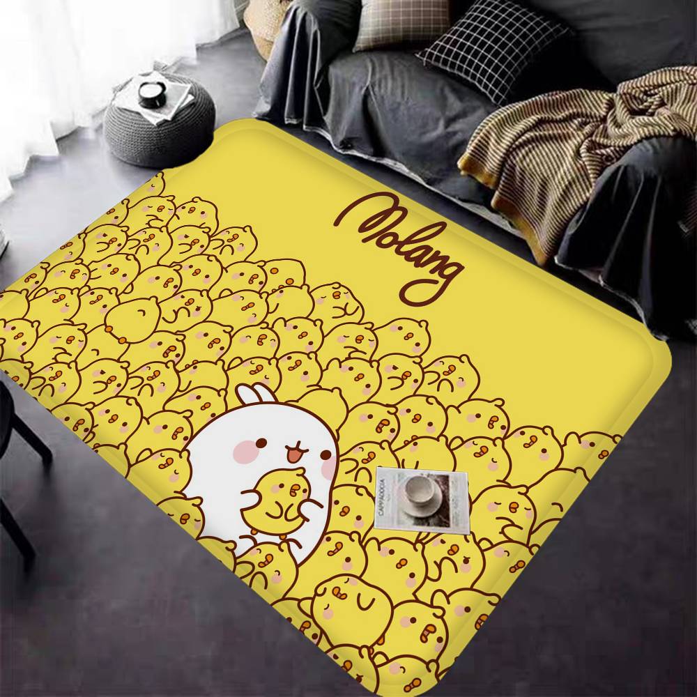 Anime Cute M-Molang Kitchen Mat Kids Room Bedroom Decoration Balcony Anti-Slip Doormat Living Room Alfombra
