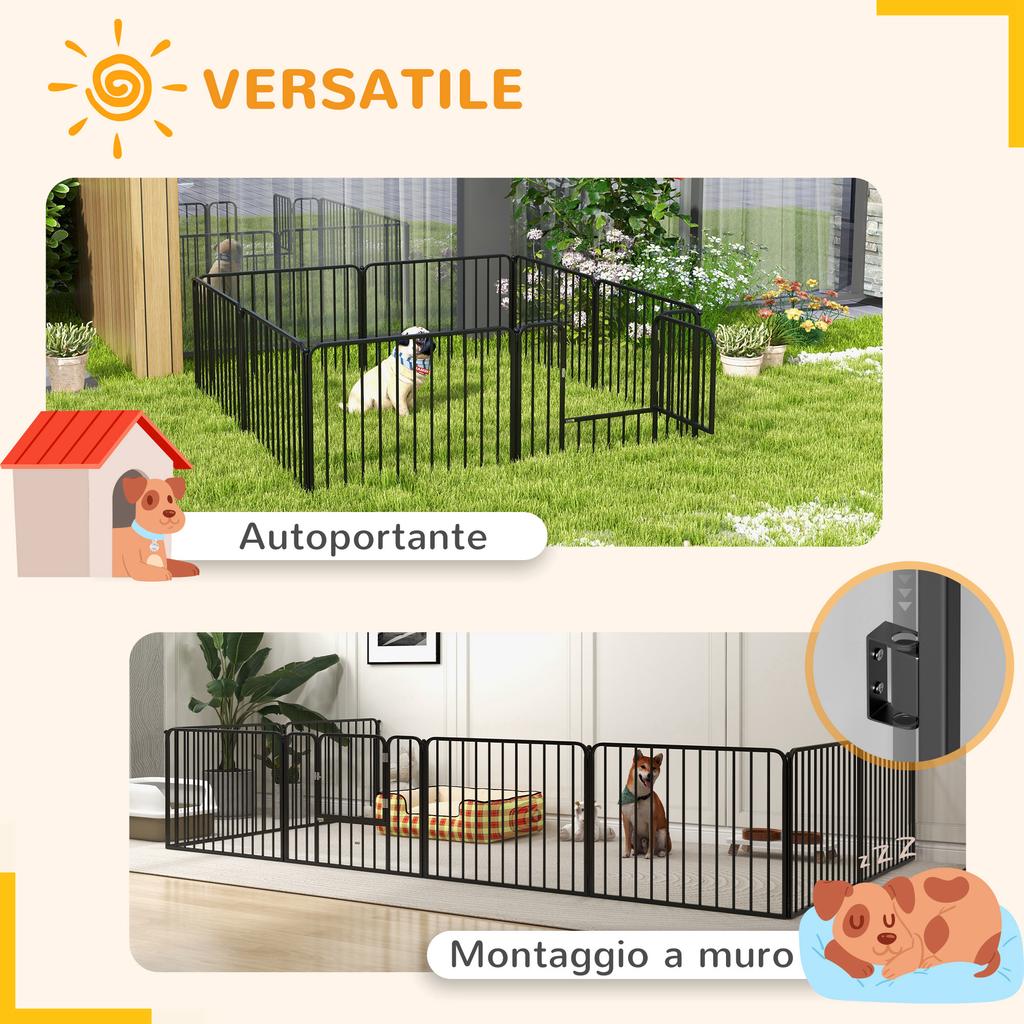 60cm 8 Panels Heavy Duty Dog Pen, Pet Playpen for Indoors, Outdoors, Small Dogs