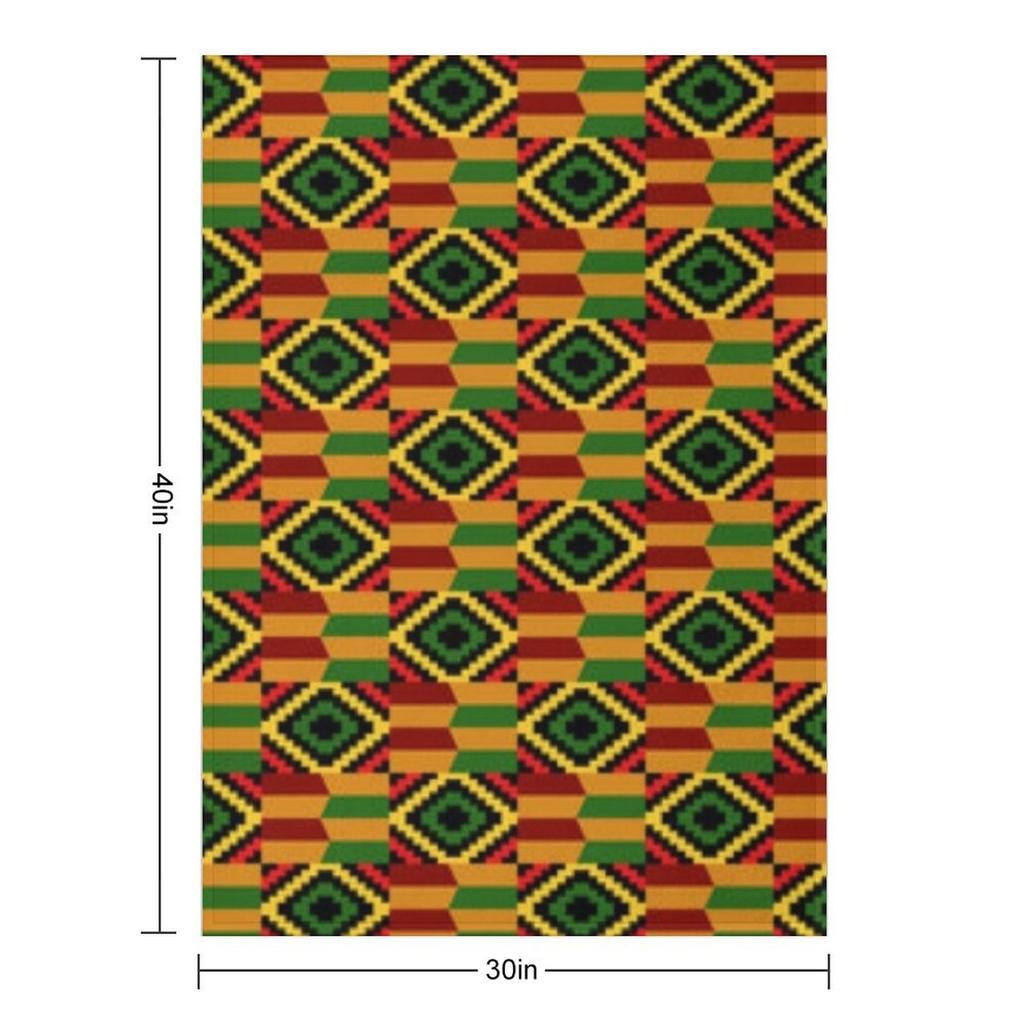 African Pattern, Kente Throw Blanket Fashion Sofas Single Warm for Winter Polar Blankets