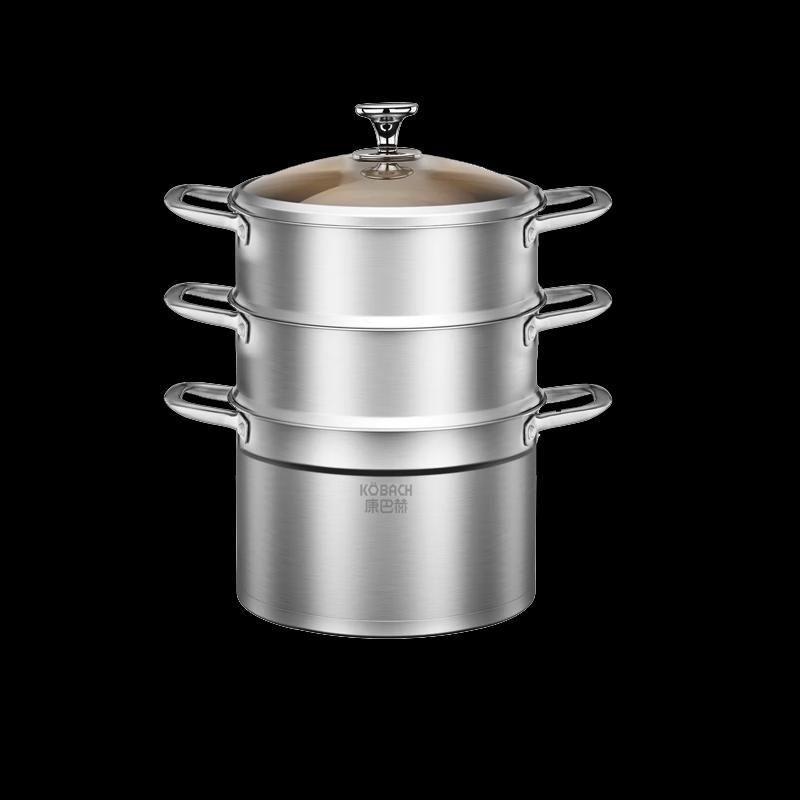 KOBACH 28cm 3-Tier 304 Stainless Steel Steamer Pot