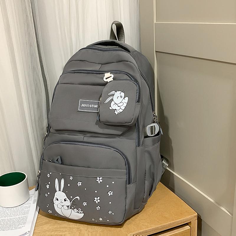 Cartoon Women's Backpack Large Capacity Student Schoolbag with Coin Purse