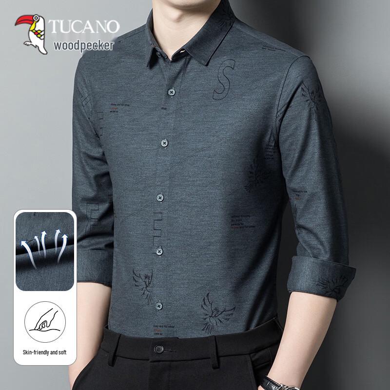 TUCANO Men s Wrinkle-Free Long-Sleeve Casual Business Shirt M